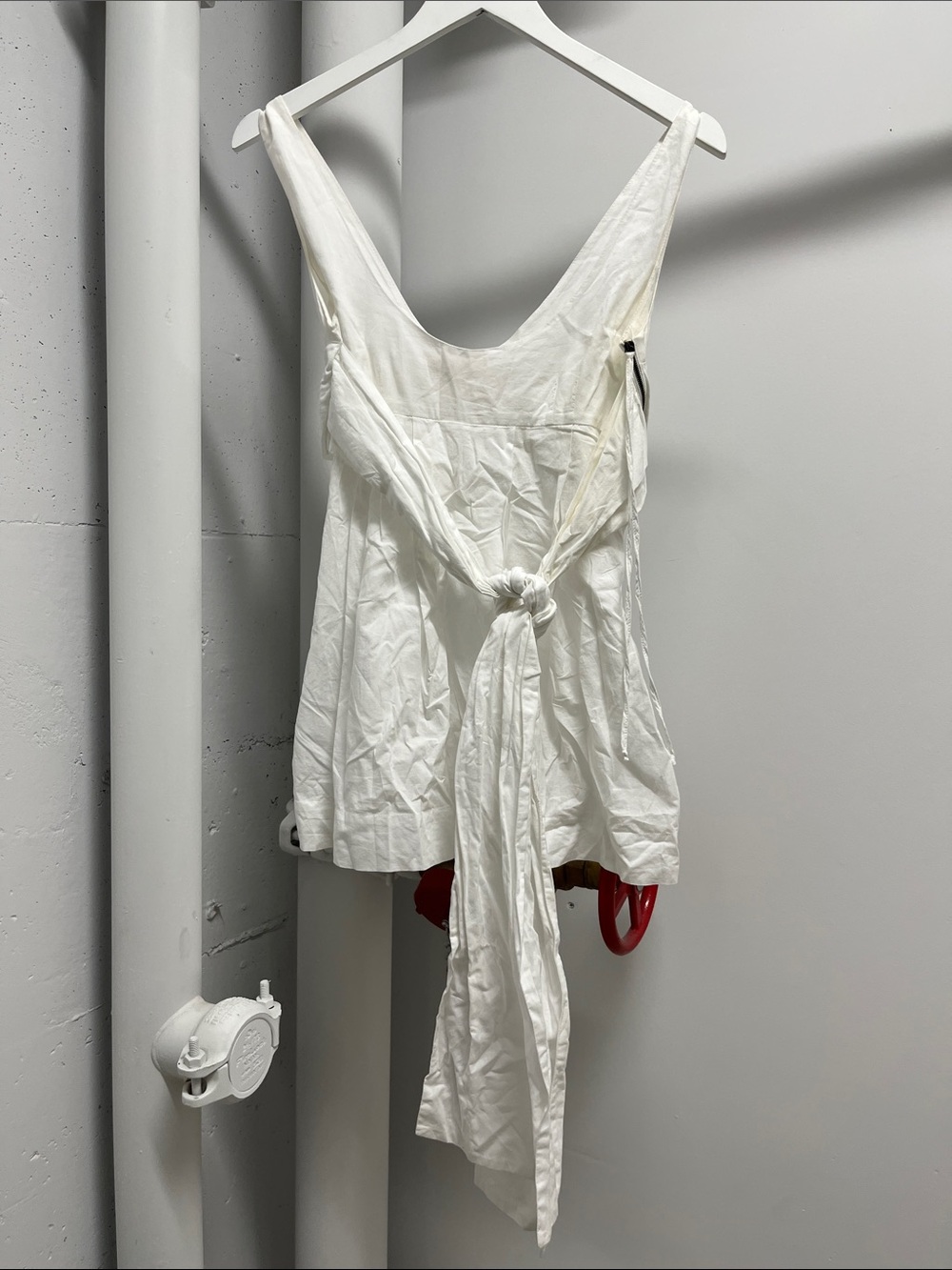 Marni White Sleeveless Tie-Front Cotton Top